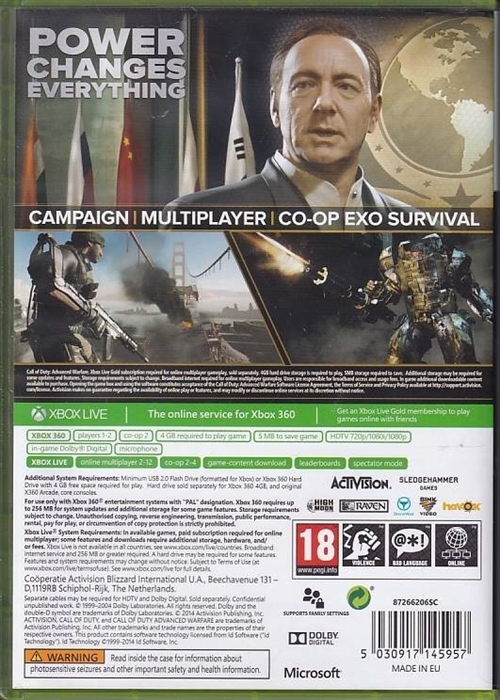 Call of Duty Advanced Warfare - XBOX 360 (B Grade) (Genbrug)